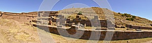 The 2000 year old archway at the Pre-Inca site of Tiwanaku near La Paz in Bolivia.