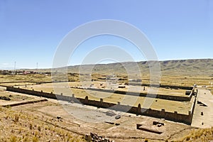 The 2000 year old archway at the Pre-Inca site of Tiwanaku near La Paz in Bolivia.