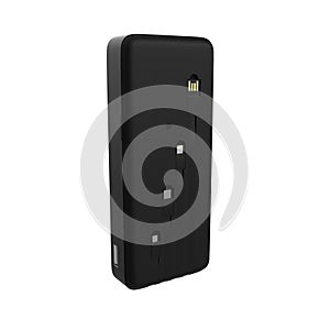 20000 mah black power bank with built-in wires with universal comparability