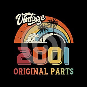 2001 vintage retro design vector black background vector gaphic