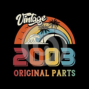 2003 vintage retro design vector black background vector gaphic