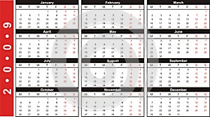 2009 business card calendar