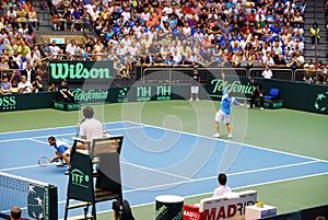 2009 Tennis Davis cup - Israeli team serve