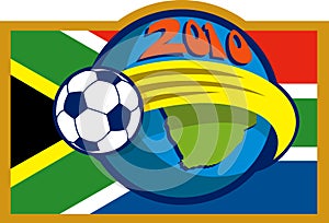 2010 soccer world cup with flag