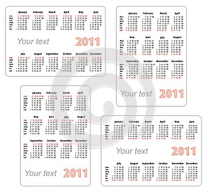 2011 calendar with blank space for your text