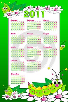 2011 Kid italian calendar with grubs