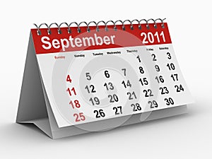 2011 year calendar. September