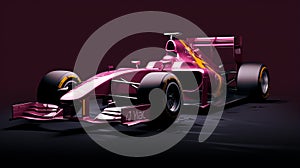 2012 F1 Car: Pink Racing Car On Maroon Surface