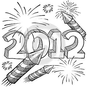 2012 fireworks Vector
