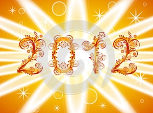 2012 new year background with floral or