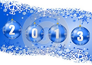 2013 new years illustration with christmas balls