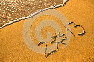 2013 - written in sand on beach texture