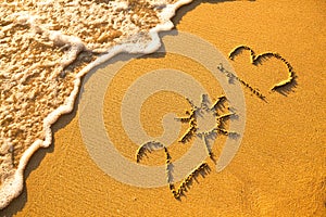 2013 written in sand on beach texture