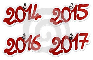 2014, 2015, 2016, 2017 year stickers