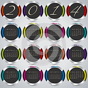 2014 background design with metallic badges