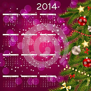 2014 new year calendar vector illustration