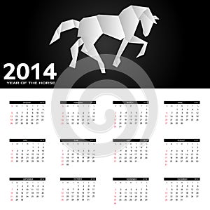 2014 new year calendar vector illustration