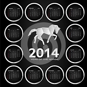 2014 new year calendar vector illustration