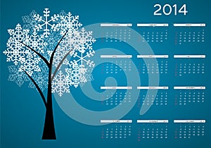 2014 new year calendar vector illustration