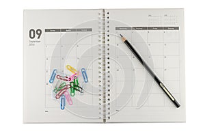 2014 September organizer with pencil & clips.