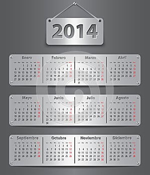 2014 Spanish calendar