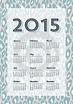 2015 Animal Print Calendar