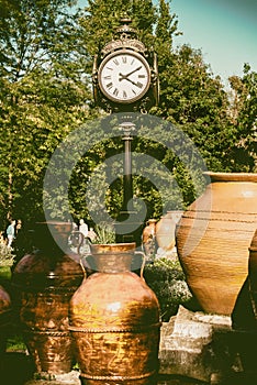 2015 Beautiful clock in Parcul Unirii park, Bucharest