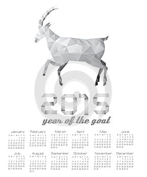 2015 calendar with a polygon goat.