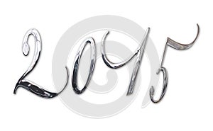 2015, elegant shiny 3D silver, metal letters