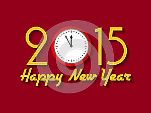 2015 Happy New Year background with clock.