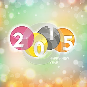2015 Happy New Year colorful background