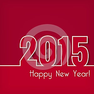 2015 Happy New Year design over red background.