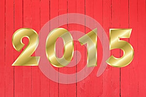 2015 Happy New Year Greeting Card. Wood Background.