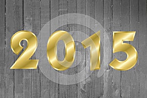 2015 Happy New Year Greeting Card. Wood Background.