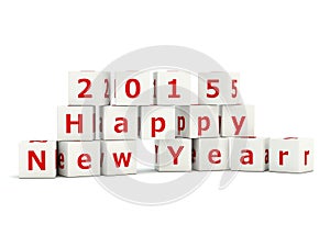 2015 Happy New Year sign on bricks