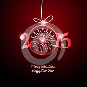 2015 Merry Christmas and Happy New Year with Firework