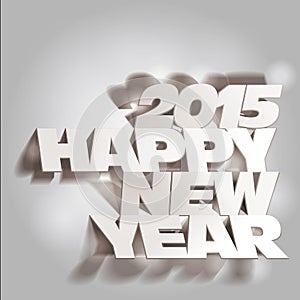 2015: Monochrome Paper Folding with Letter, Happy New Year