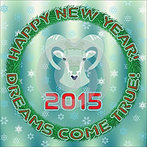 2015 New Year greetings with bighorn sheep