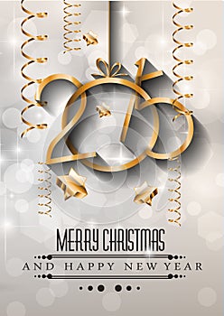 2015 New Year and Happy Christmas background for your flyers