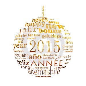 2015 new year multilingual text word cloud greeting card