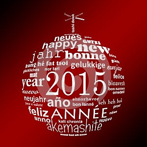 2015 new year multilingual text word cloud greeting card