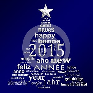 2015 new year multilingual text word cloud greeting card