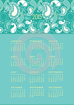 2015 Paisley Calendar