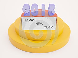 2015 text with happy new year on card