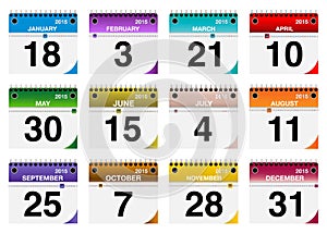 2015 Vector Calendar Icons Set