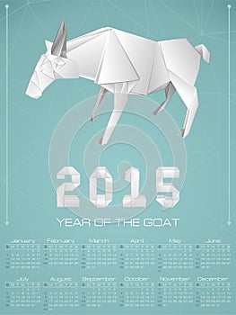 2015 year of the goat geometric origami calendar
