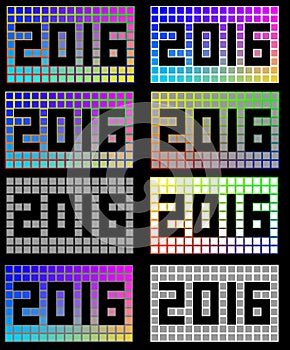 2016 different colored square