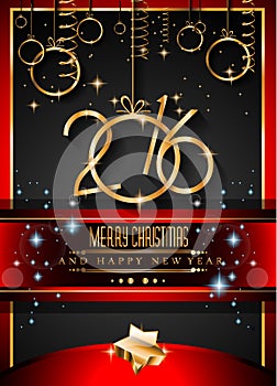 2016 Happy New Year Background for your Christmas invitations