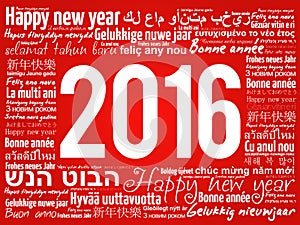 2016 Happy New Year in different languages