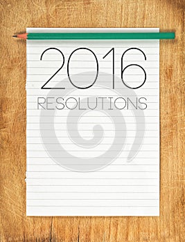 2016, New Year Resolutions Concept